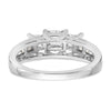 3 Stone Diamond Semi-Mount Engagement Rings
