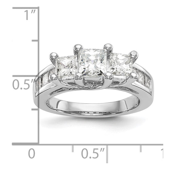 3 Stone Diamond Semi-Mount Engagement Rings