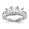 3 Stone Diamond Semi-Mount Engagement Rings