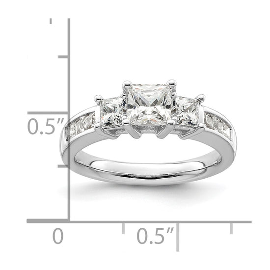 3 Stone Diamond Semi-Mount Engagement Rings