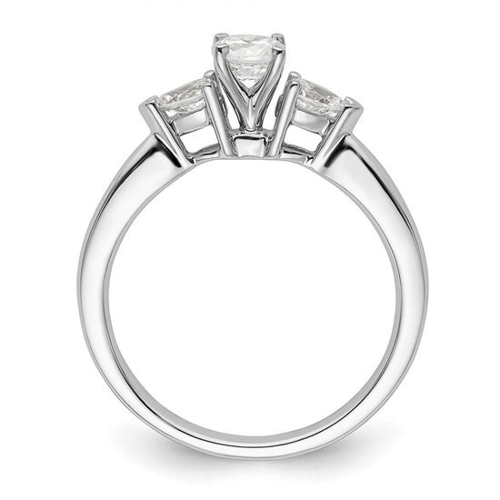 3 Stone Peg Set Semi-Mount Engagement Rings