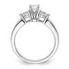3 Stone Peg Set Semi-Mount Engagement Rings