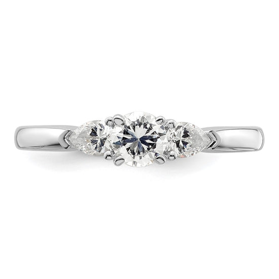 3 Stone Peg Set Semi-Mount Engagement Rings