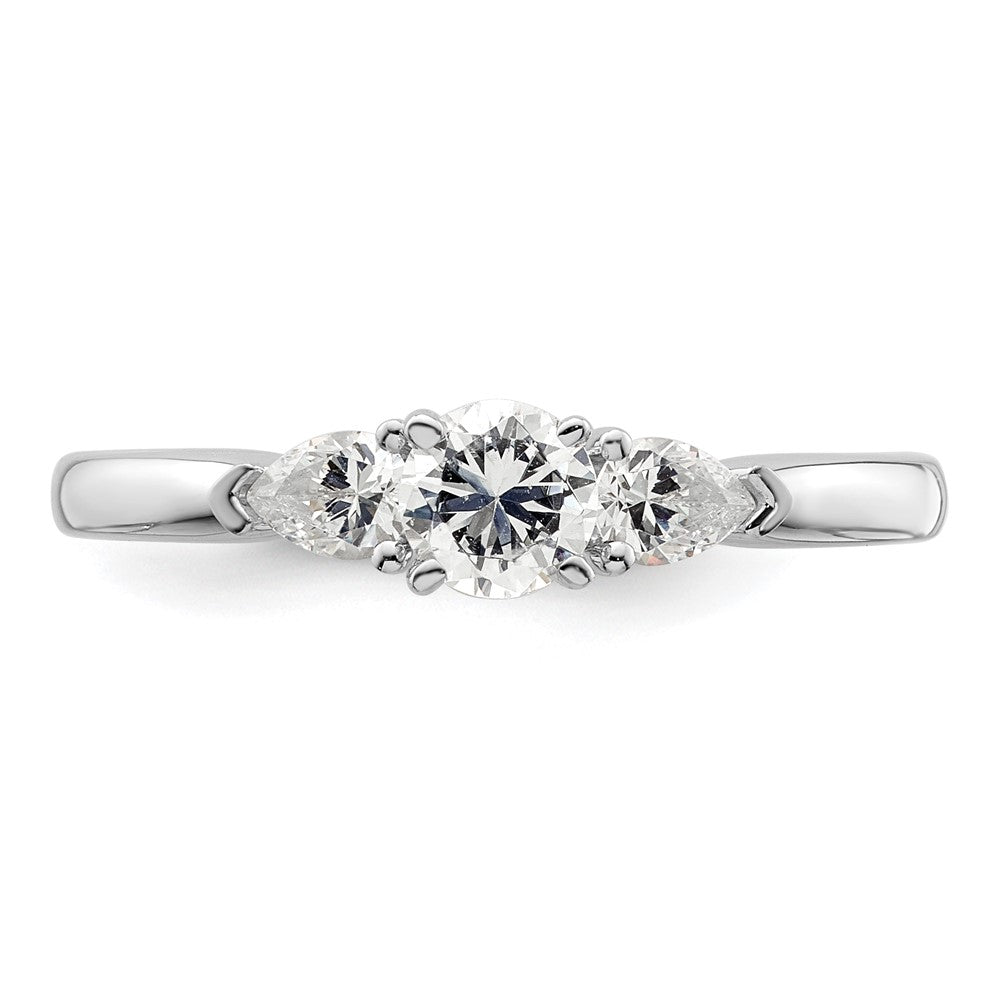 3 Stone Peg Set Semi-Mount Engagement Rings