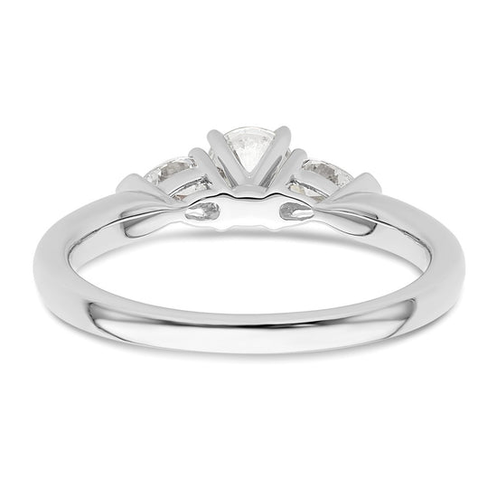 3 Stone Peg Set Semi-Mount Engagement Rings