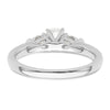 3 Stone Peg Set Semi-Mount Engagement Rings