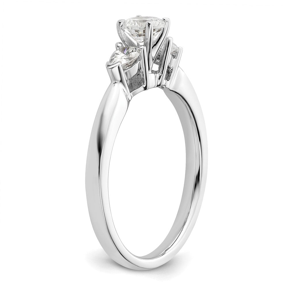 3 Stone Peg Set Semi-Mount Engagement Rings