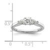 3 Stone Peg Set Semi-Mount Engagement Rings