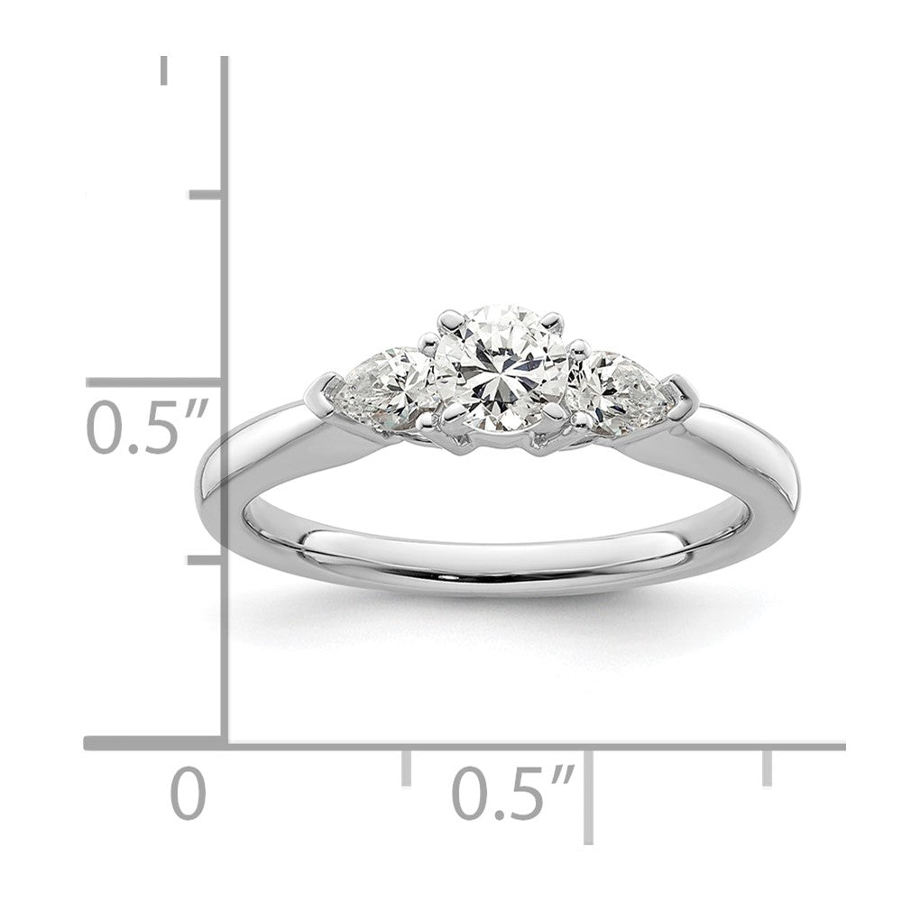3 Stone Peg Set Semi-Mount Engagement Rings