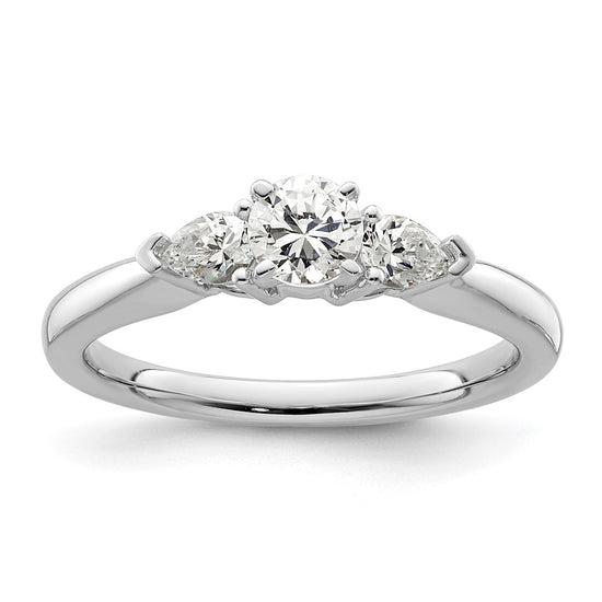 3 Stone Peg Set Semi-Mount Engagement Rings