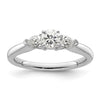 3 Stone Peg Set Semi-Mount Engagement Rings