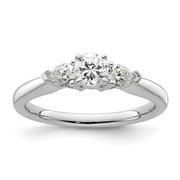 3 Stone Peg Set Semi-Mount Engagement Rings