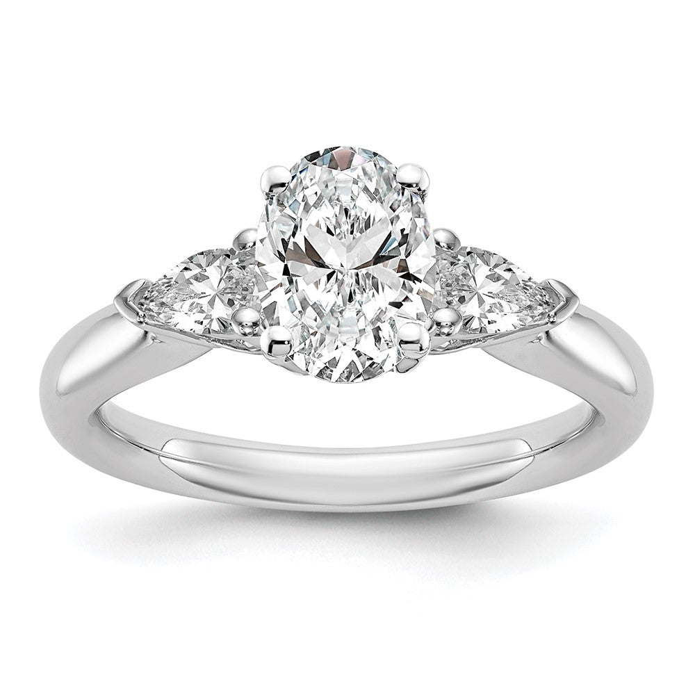 3 Stone Peg Set Semi-Mount Engagement Rings