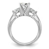 3 Stone Peg Set Semi-Mount Engagement Rings