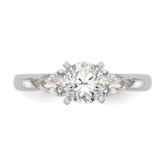 3 Stone Peg Set Semi-Mount Engagement Rings