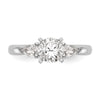 3 Stone Peg Set Semi-Mount Engagement Rings