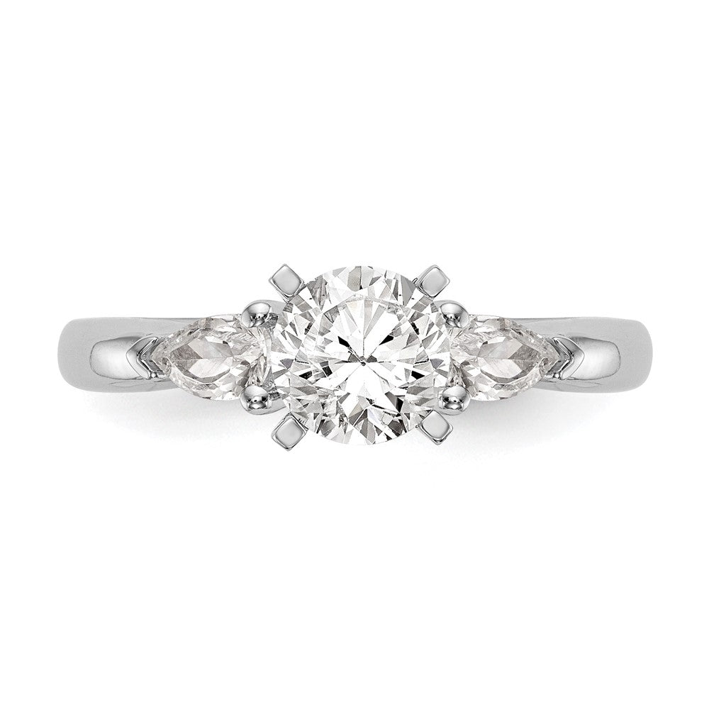 3 Stone Peg Set Semi-Mount Engagement Rings