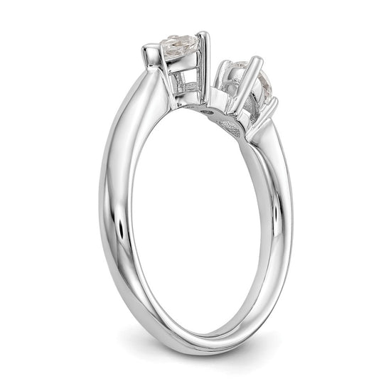 3 Stone Peg Set Semi-Mount Engagement Rings