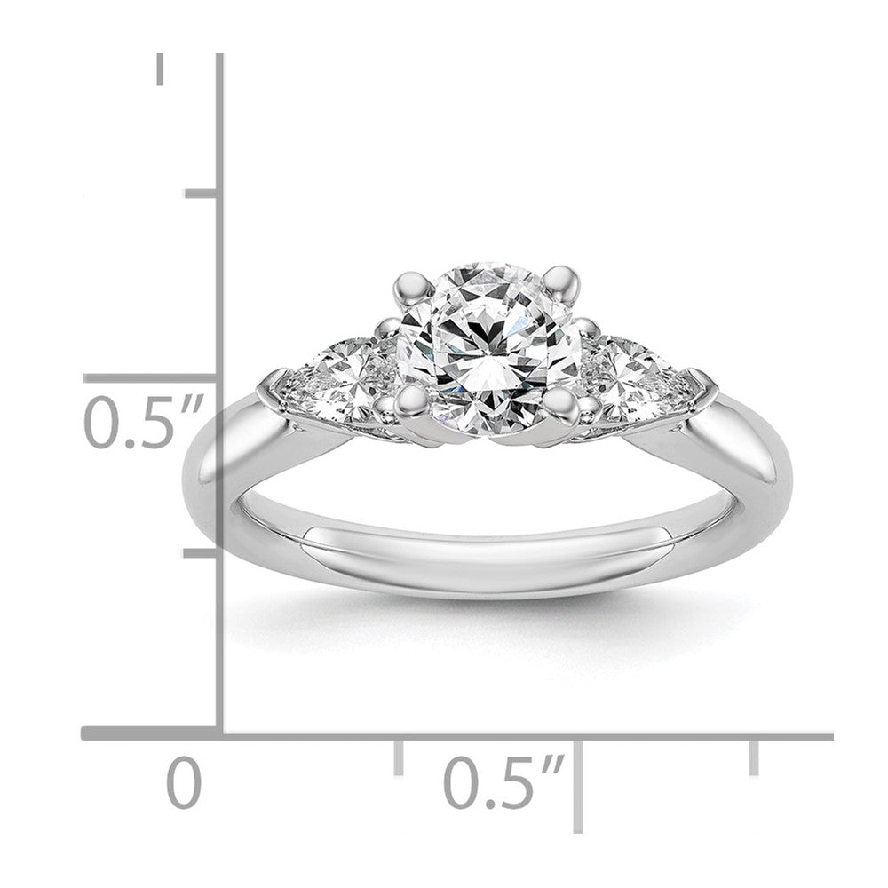 3 Stone Peg Set Semi-Mount Engagement Rings