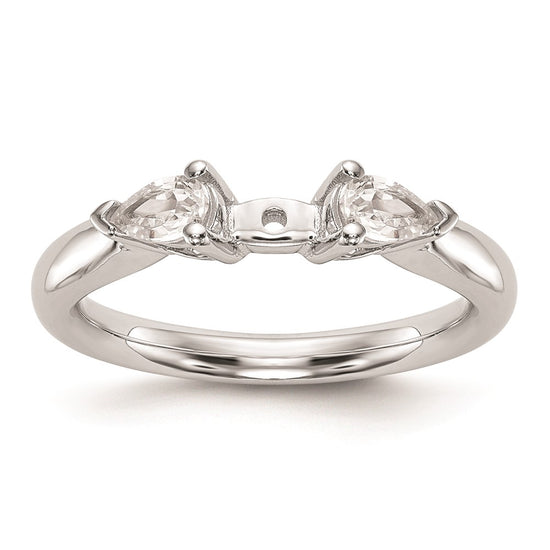3 Stone Peg Set Semi-Mount Engagement Rings
