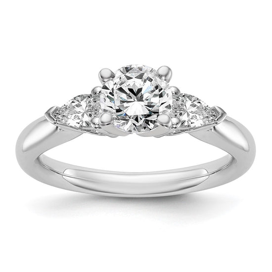 3 Stone Peg Set Semi-Mount Engagement Rings