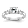 3 Stone Peg Set Semi-Mount Engagement Rings