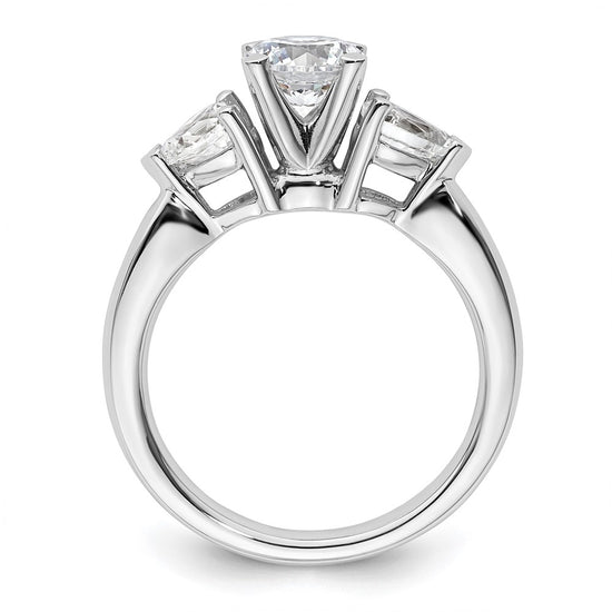 3 Stone Peg Set Semi-Mount Engagement Rings