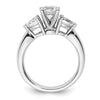 3 Stone Peg Set Semi-Mount Engagement Rings