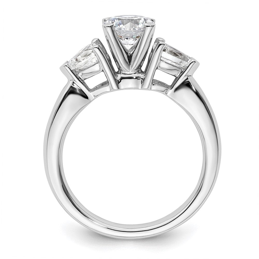 3 Stone Peg Set Semi-Mount Engagement Rings