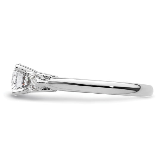 3 Stone Peg Set Semi-Mount Engagement Rings