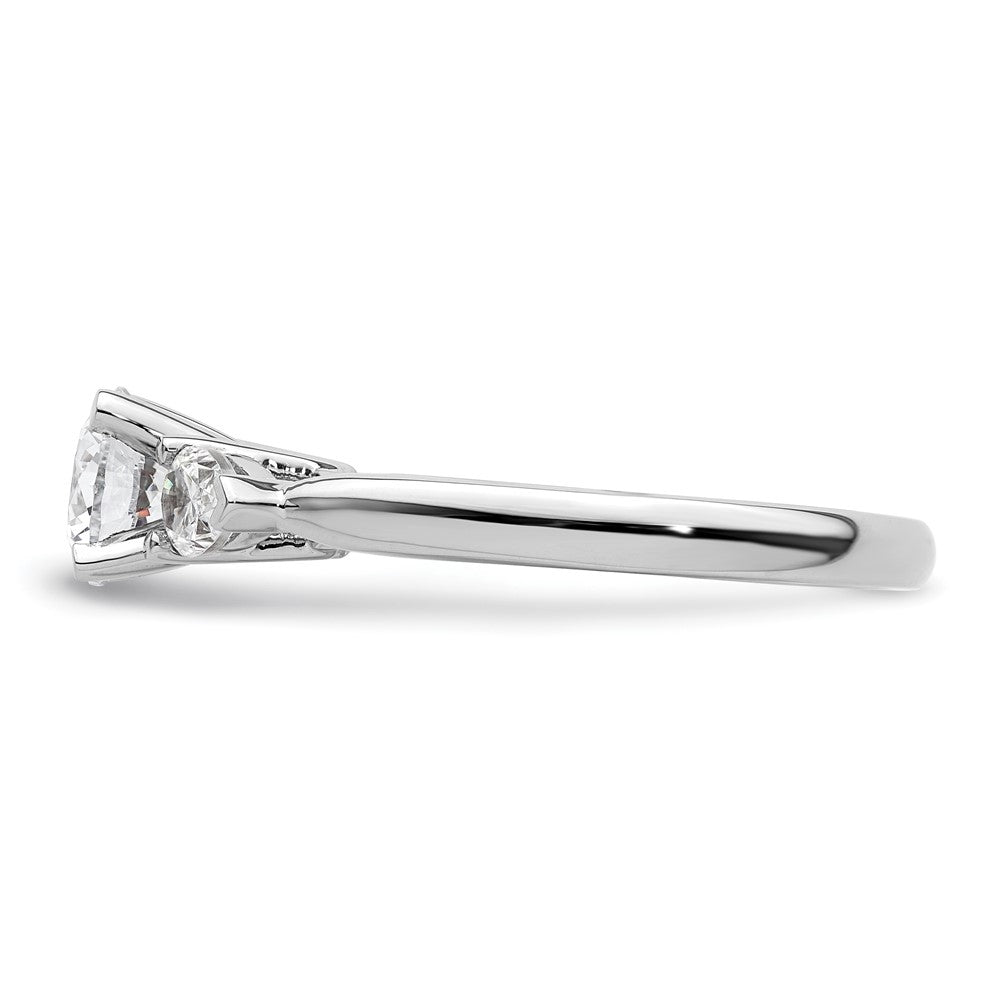 3 Stone Peg Set Semi-Mount Engagement Rings