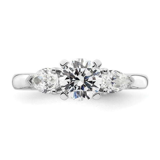 3 Stone Peg Set Semi-Mount Engagement Rings