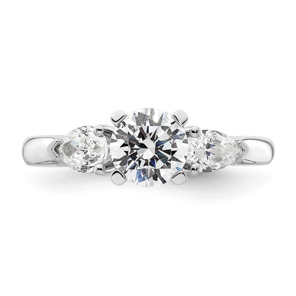 3 Stone Peg Set Semi-Mount Engagement Rings