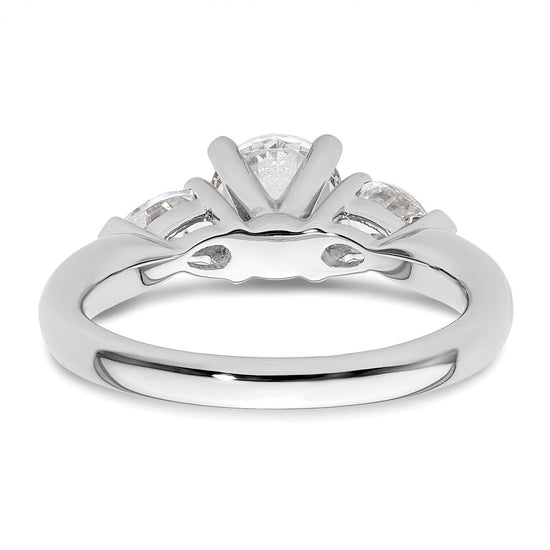 3 Stone Peg Set Semi-Mount Engagement Rings