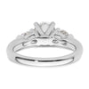 3 Stone Peg Set Semi-Mount Engagement Rings