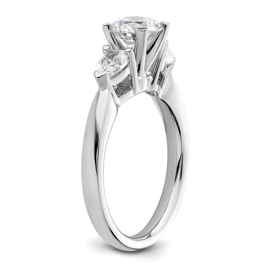 3 Stone Peg Set Semi-Mount Engagement Rings