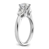 3 Stone Peg Set Semi-Mount Engagement Rings