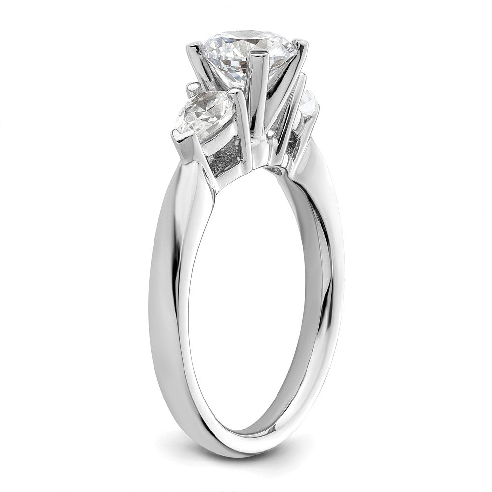 3 Stone Peg Set Semi-Mount Engagement Rings
