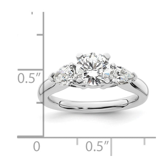 3 Stone Peg Set Semi-Mount Engagement Rings