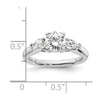 3 Stone Peg Set Semi-Mount Engagement Rings