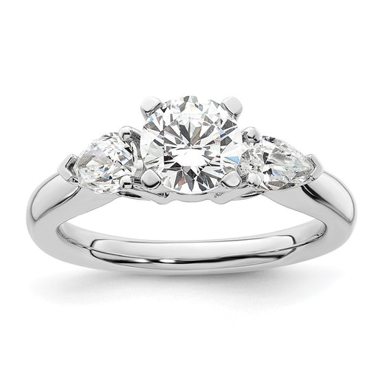 3 Stone Peg Set Semi-Mount Engagement Rings