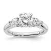 3 Stone Peg Set Semi-Mount Engagement Rings