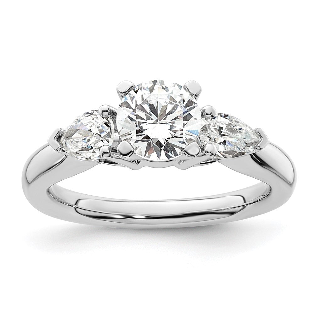 3 Stone Peg Set Semi-Mount Engagement Rings