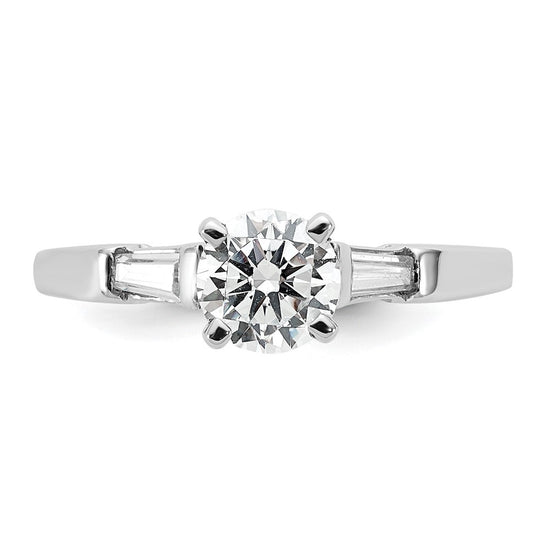 3 Stone Peg Set Semi-Mount Engagement Rings