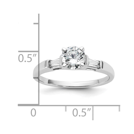 3 Stone Peg Set Semi-Mount Engagement Rings