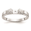 14K 3-Stone Diamond Peg Set Engagement Ring Mounting
