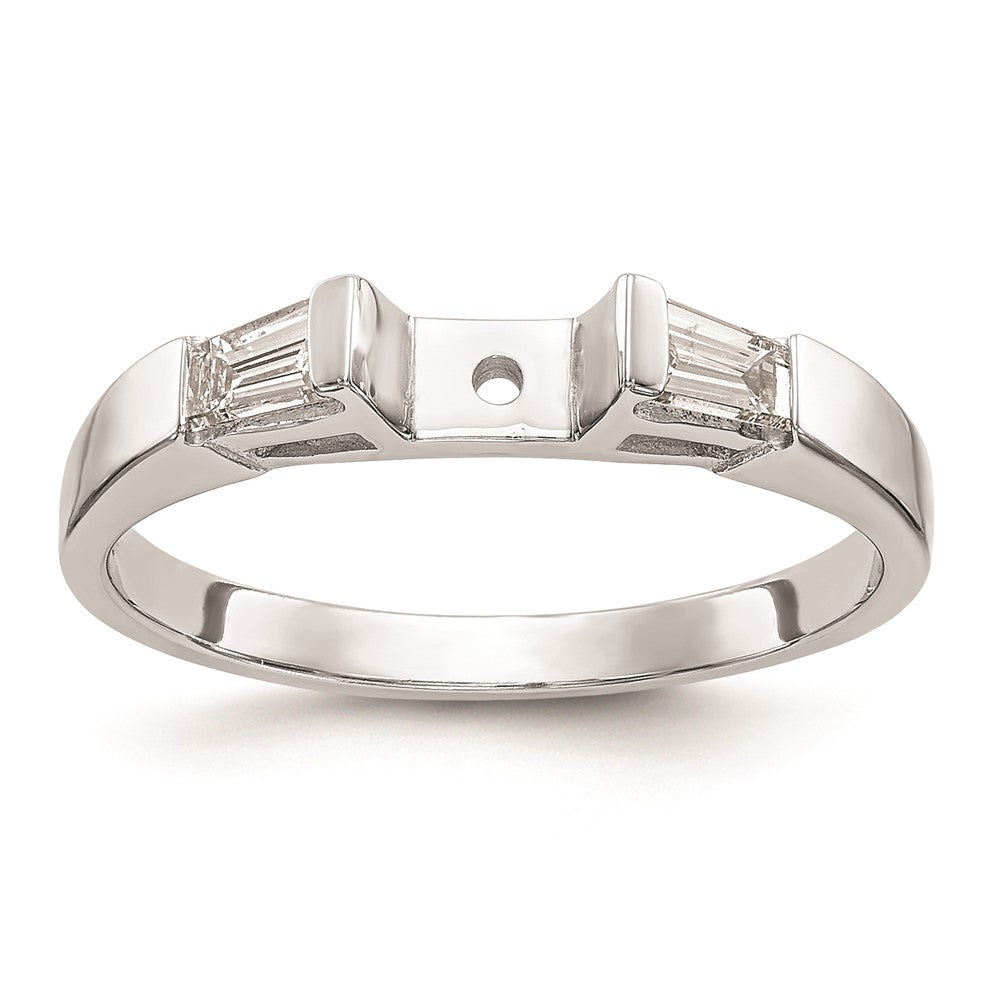 14K 3-Stone Diamond Peg Set Engagement Ring Mounting