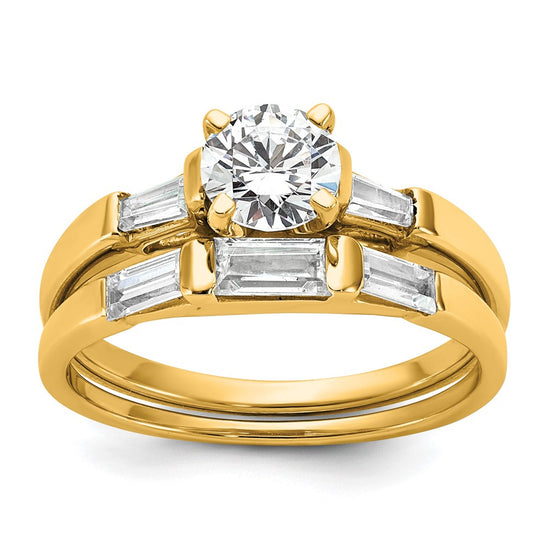3 Stone Peg Set Semi-Mount Engagement Rings