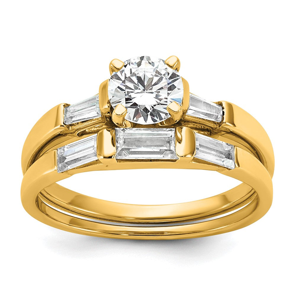 3 Stone Peg Set Semi-Mount Engagement Rings