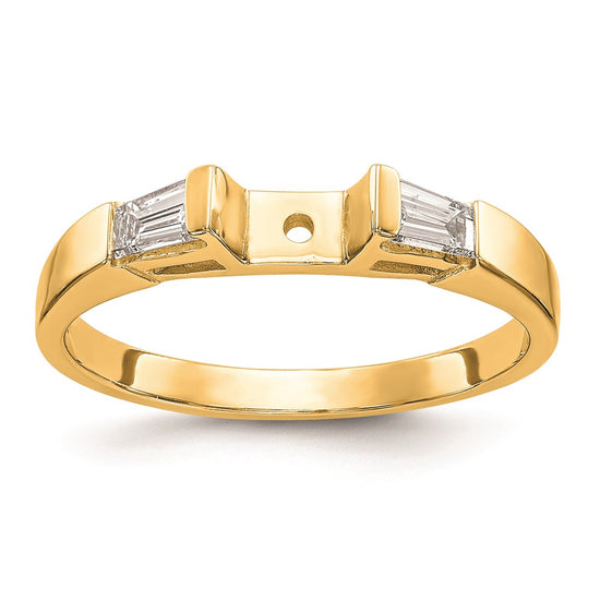 3 Stone Peg Set Semi-Mount Engagement Rings